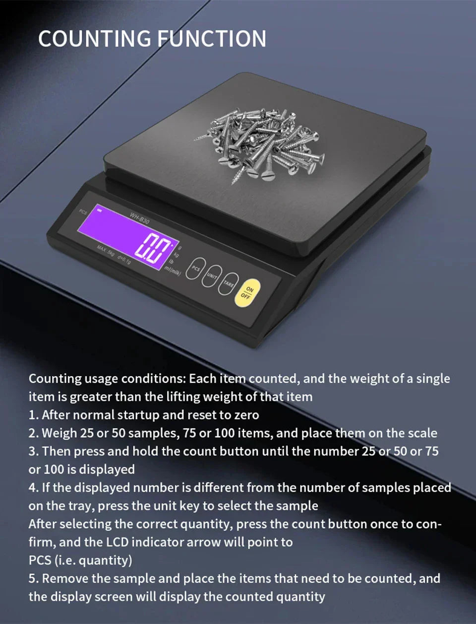 Bilancia da cucina elettronica digitale 5 kg/0,1 g e 10 kg/1 g, display LCD, strumento da cucina in acciaio inossidabile completamente impermeabile per la cottura