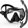 Set di Snorkeling TitanVision | Vista Panoramica a 180° | Tecnologia del Snorkel Asciutto | Maschera in Silicone Confortevole