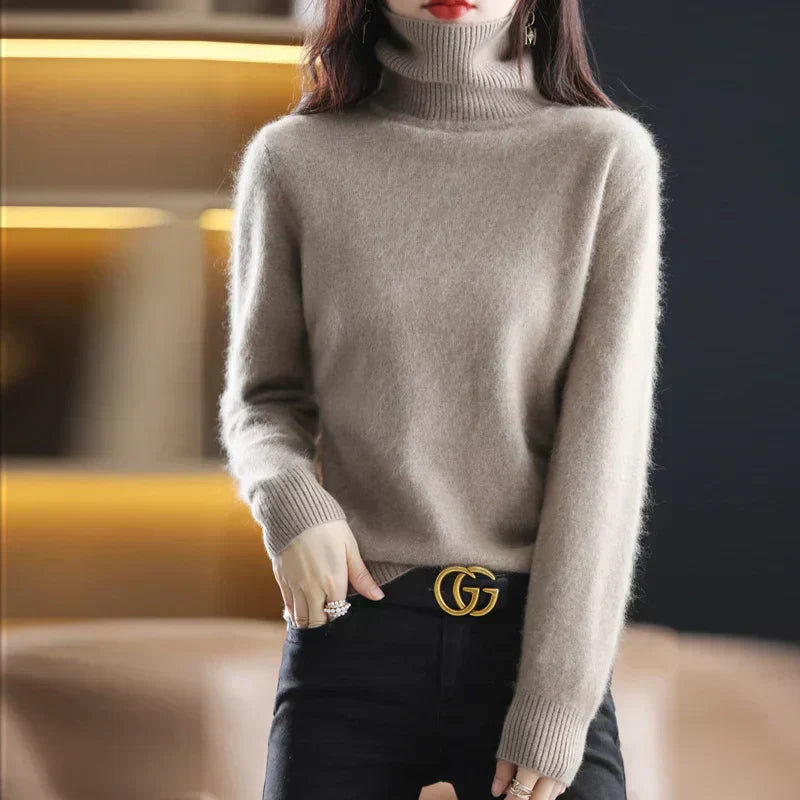 Maglione in Cashmere Nyorelle con Collo Alto per Autunno e Inverno