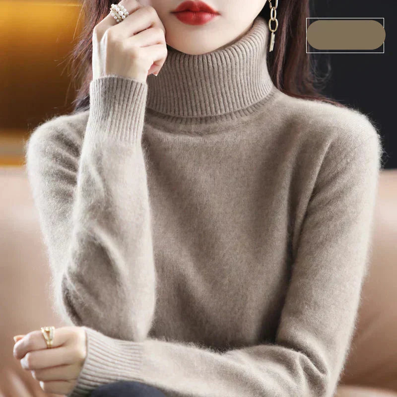 Maglione in Cashmere Nyorelle con Collo Alto per Autunno e Inverno