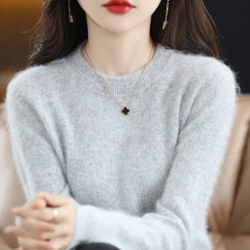 Maglione O-Collo in Cashmere per Donne Lyrawea, Vestibilità Slim Casual
