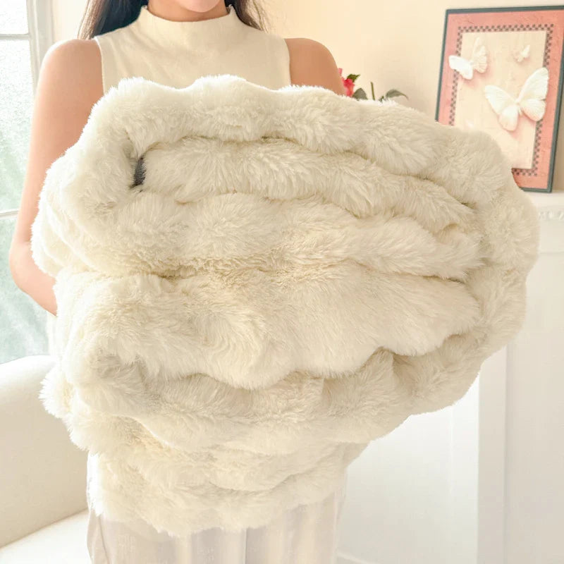 Coperta Morbida CosyLuxe | Doppio Strato & Extra Spessa | Morbido Imitazione Pelliccia di Coniglio | Versatile & Facile da Pulire