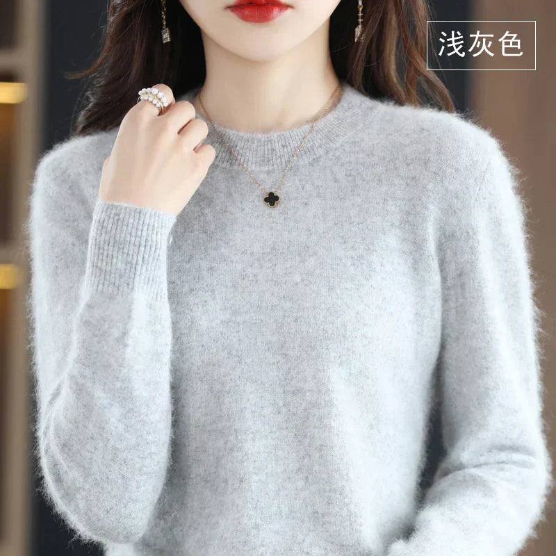 Maglione O-Collo in Cashmere per Donne Lyrawea, Vestibilità Slim Casual