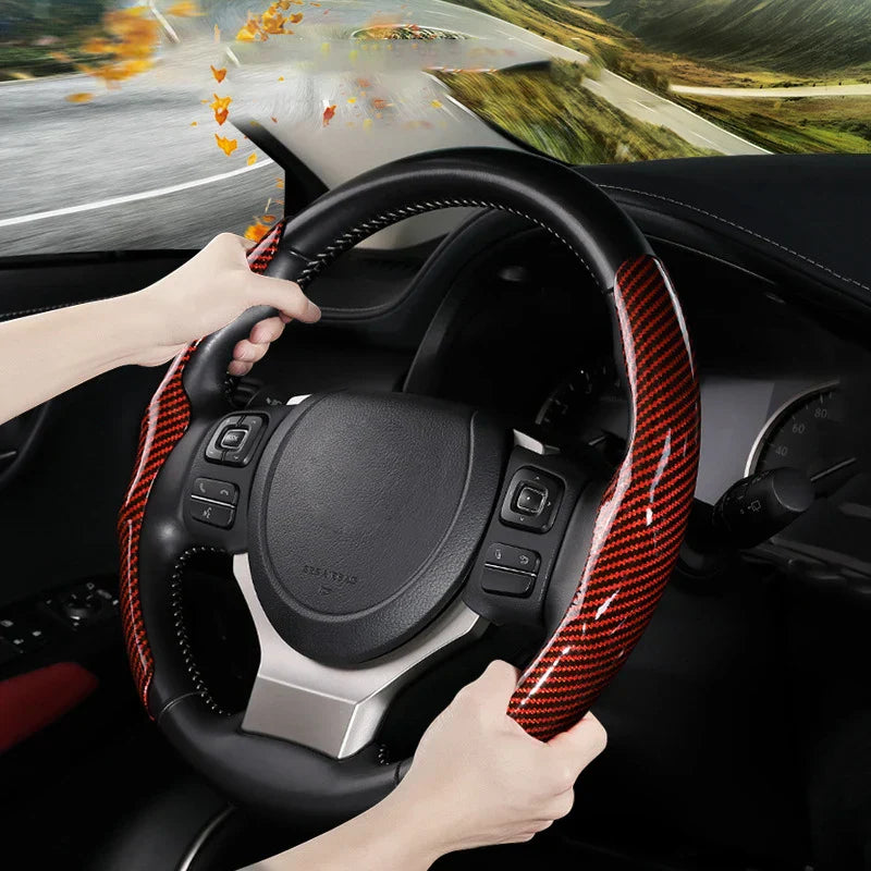 SteerMax | Copertura volante antiscivolo | Elegante design in carbonio | Universale