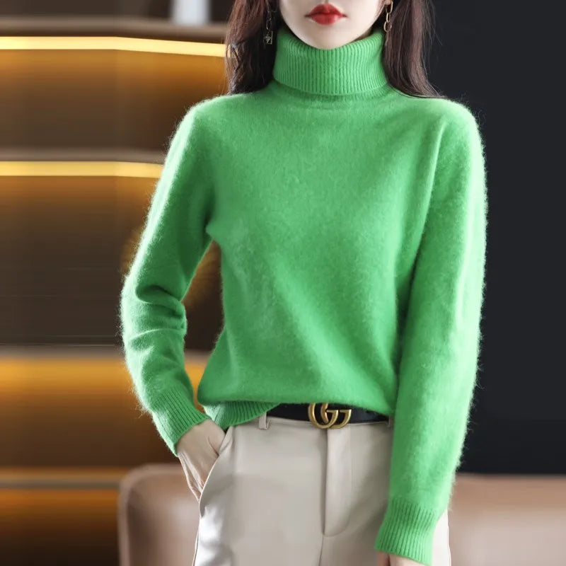 AuroraWeave Maglione a Collo Alto in Cashmere per Donne in Autunno