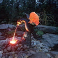Maestosa scultura fontana di drago sputafuoco