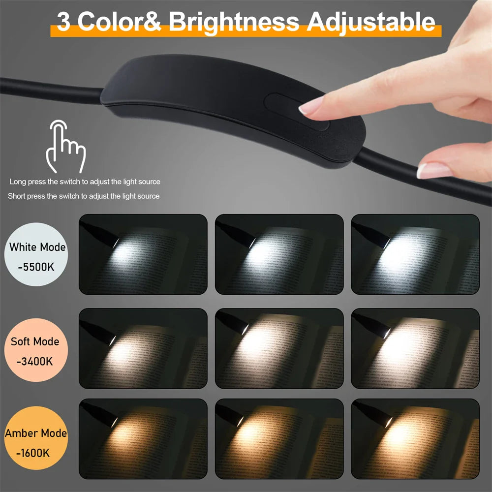 Lampada LED per collo LumiNeck | Ricaricabile USB | 3 colori di luce e dimmerabile senza interruzioni | Flessibile e portatile