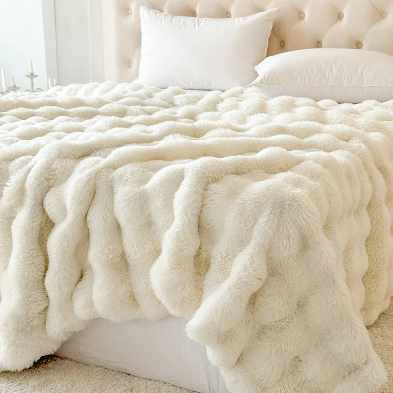Coperta Morbida CosyLuxe | Doppio Strato & Extra Spessa | Morbido Imitazione Pelliccia di Coniglio | Versatile & Facile da Pulire