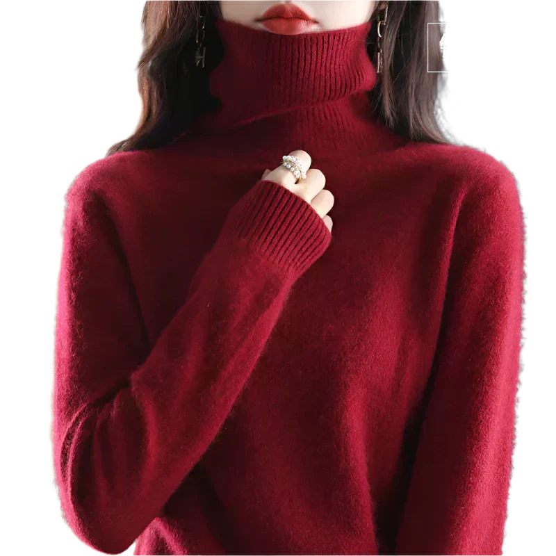 AuroraWeave Maglione a Collo Alto in Cashmere per Donne in Autunno