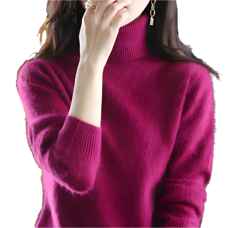 AuroraWeave Maglione a Collo Alto in Cashmere per Donne in Autunno