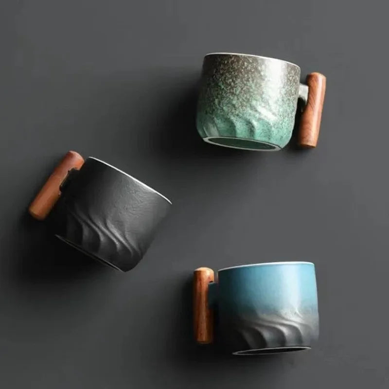 50% di sconto | TimberSip - Tazza da caffè in ceramica fatta a mano con manico in legno - Sconto limitato