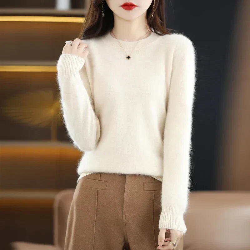 Maglione O-Collo in Cashmere per Donne Lyrawea, Vestibilità Slim Casual