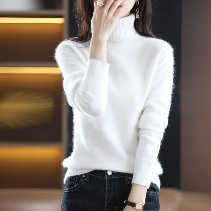 AuroraWeave Maglione a Collo Alto in Cashmere per Donne in Autunno
