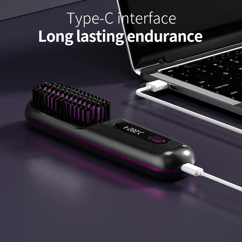 Glissara | Piastra per capelli senza fili | Funzione di ricarica USB e display LCD | Tecnologia in ceramica e ioni
