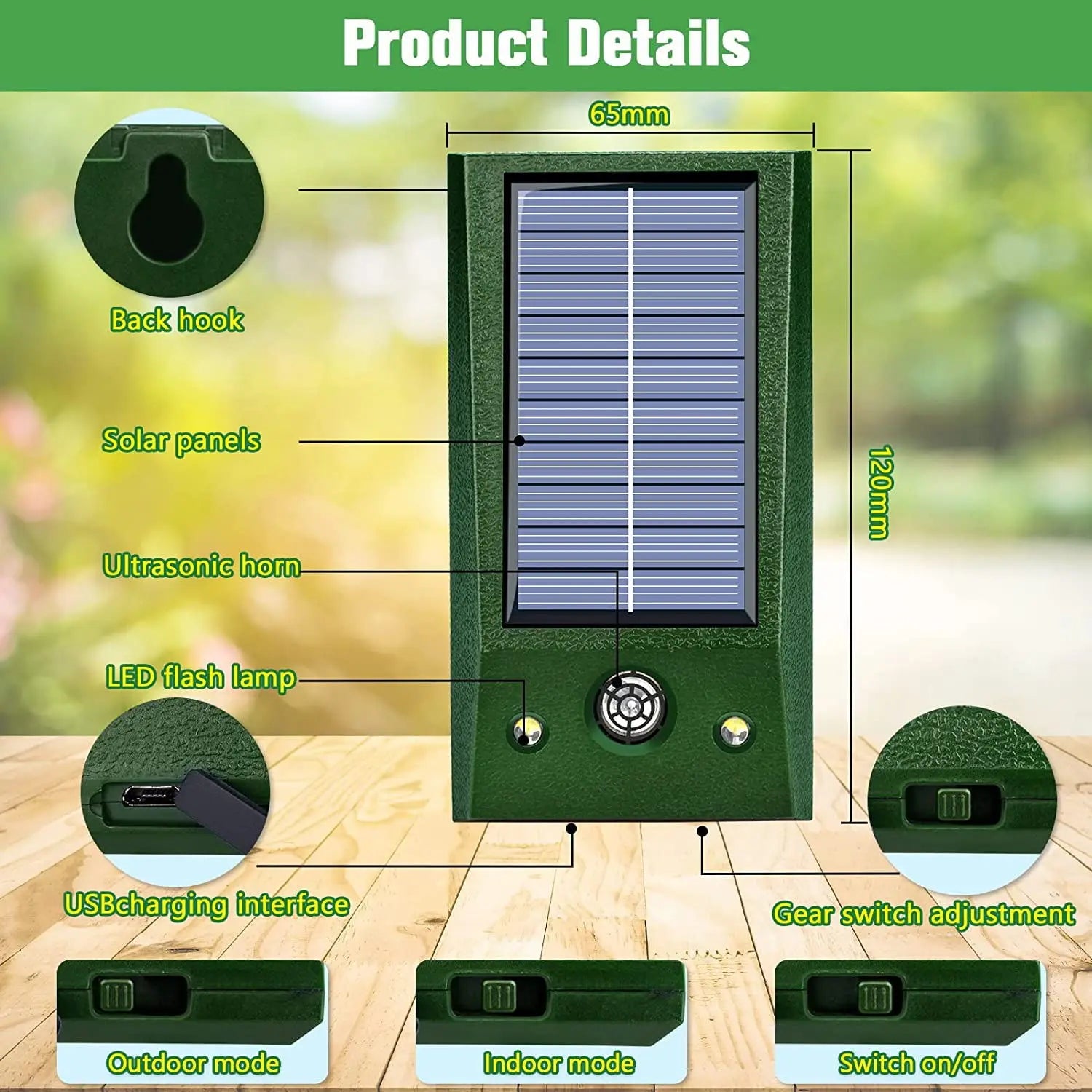 BirdAway | Repellente per Uccelli a Ultrasuoni | Alimentato da Sole & Resistente alle Intemperie