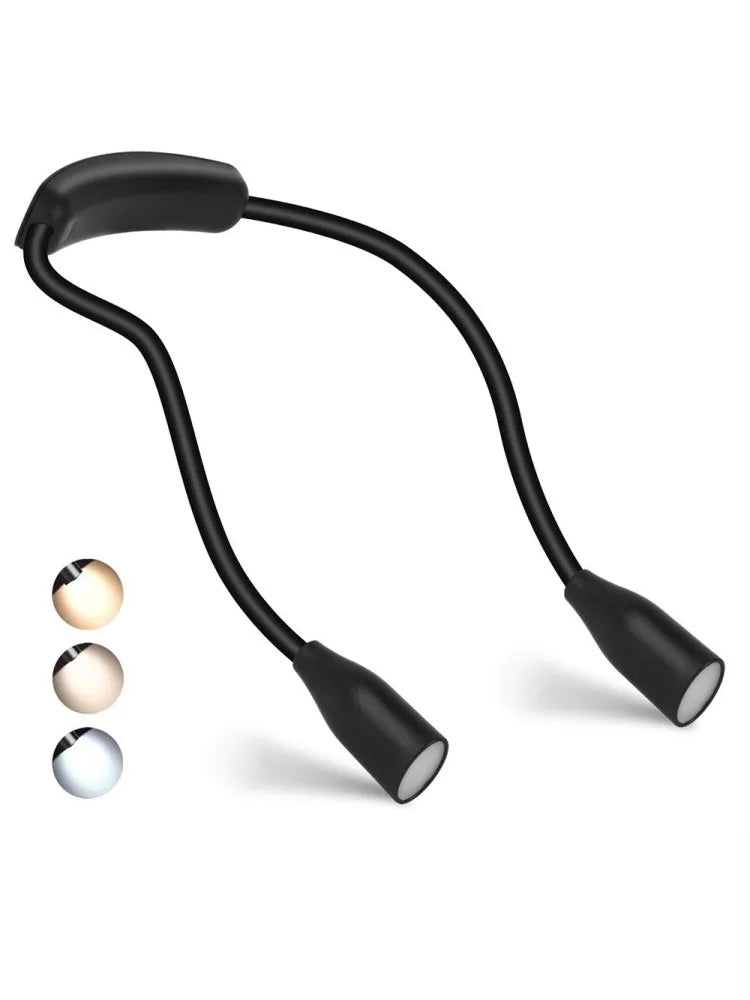 Lampada LED per collo LumiNeck | Ricaricabile USB | 3 colori di luce e dimmerabile senza interruzioni | Flessibile e portatile