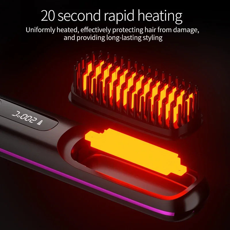 Glissara | Piastra per capelli senza fili | Funzione di ricarica USB e display LCD | Tecnologia in ceramica e ioni