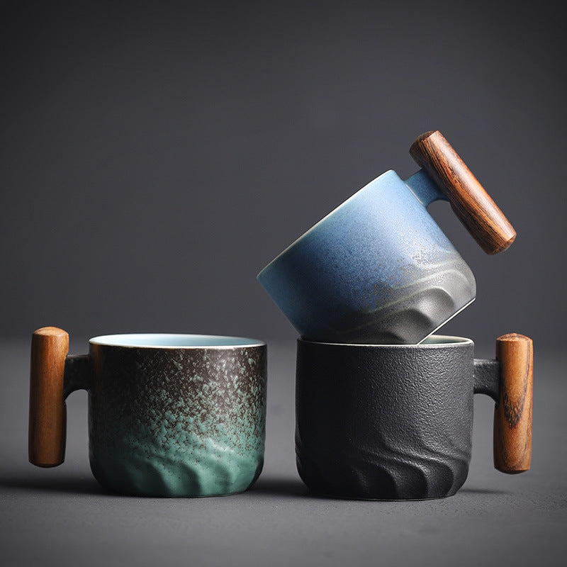 50% di sconto | TimberSip - Tazza da caffè in ceramica fatta a mano con manico in legno - Sconto limitato