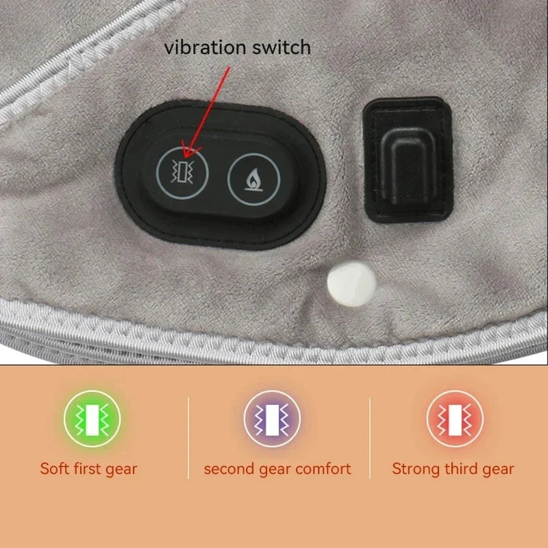 Massaggiatore per collo e spalle ThermoLiva | Cuscino riscaldante USB con vibrazione | 3 livelli di temperatura e timer | Morbido peluche
