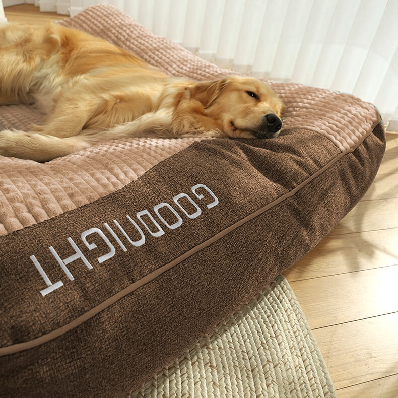 HUGBED – Grande letto per cani resistente ai graffi con supporto ortopedico per la colonna vertebrale