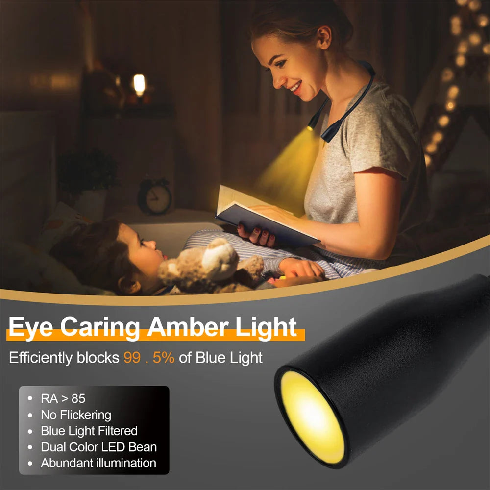 Lampada LED per collo LumiNeck | Ricaricabile USB | 3 colori di luce e dimmerabile senza interruzioni | Flessibile e portatile
