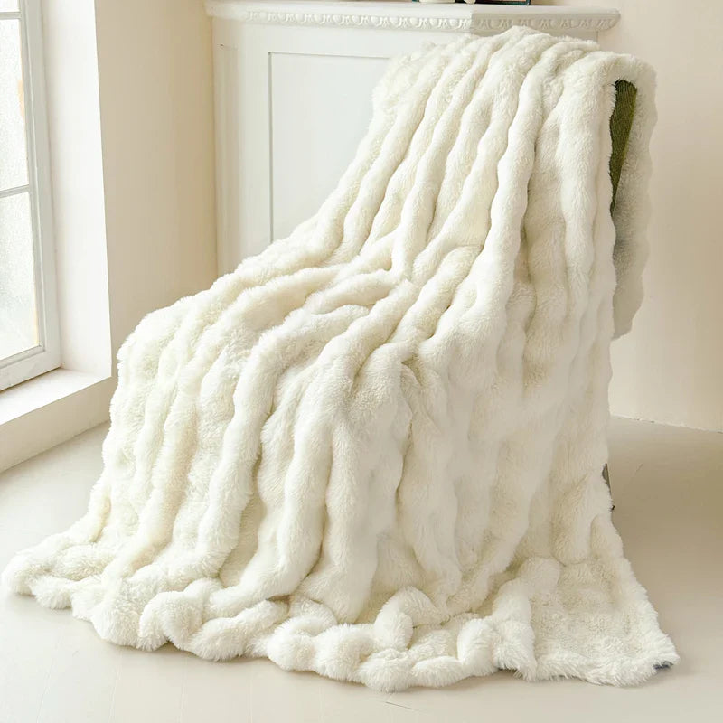 Coperta Morbida CosyLuxe | Doppio Strato & Extra Spessa | Morbido Imitazione Pelliccia di Coniglio | Versatile & Facile da Pulire