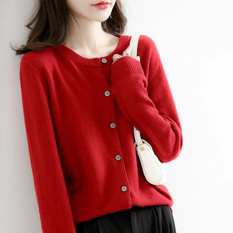 Cardigan Lyria in Cashmere a Maglia Morbida per Sovrapposizioni in Primavera e Autunno