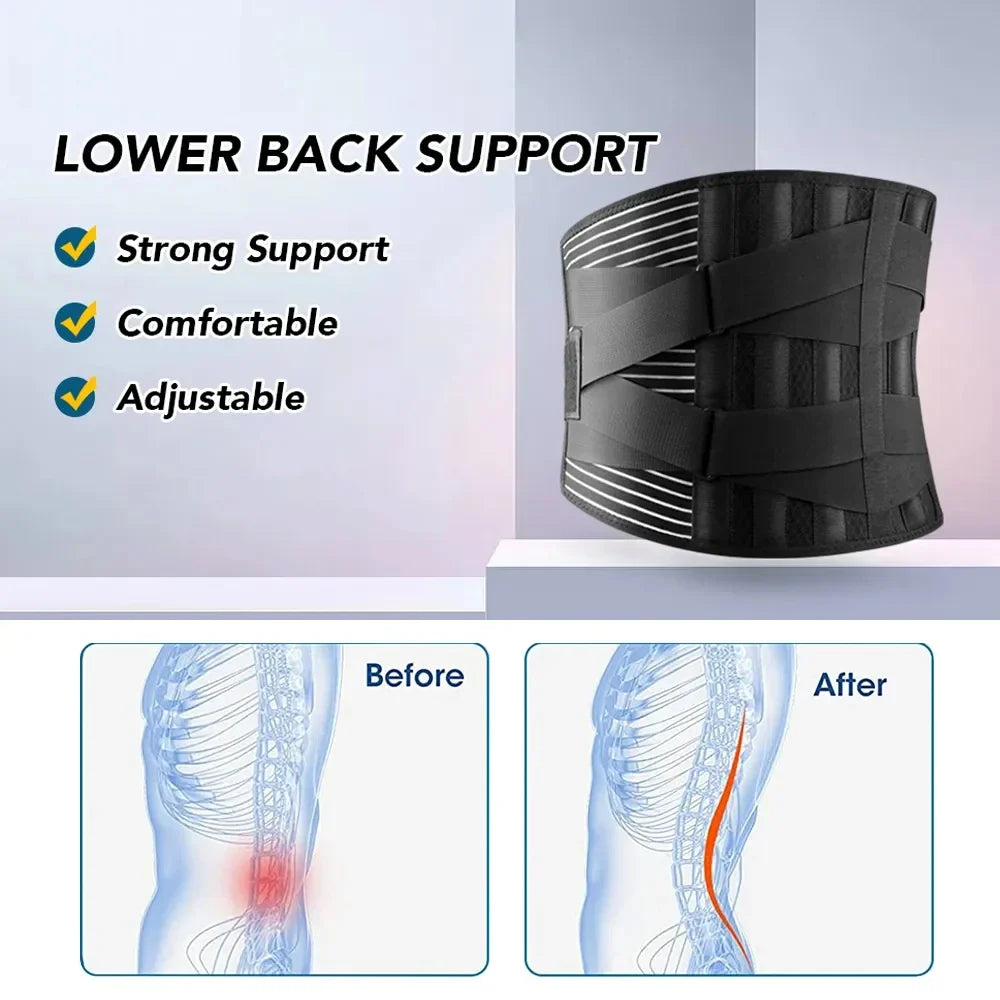 Cintura di supporto per la schiena OrthoFlexa | Supporto lombare a 360° con alluminio memory e molle in acciaio | Traspirante e invisibile sotto i vestiti