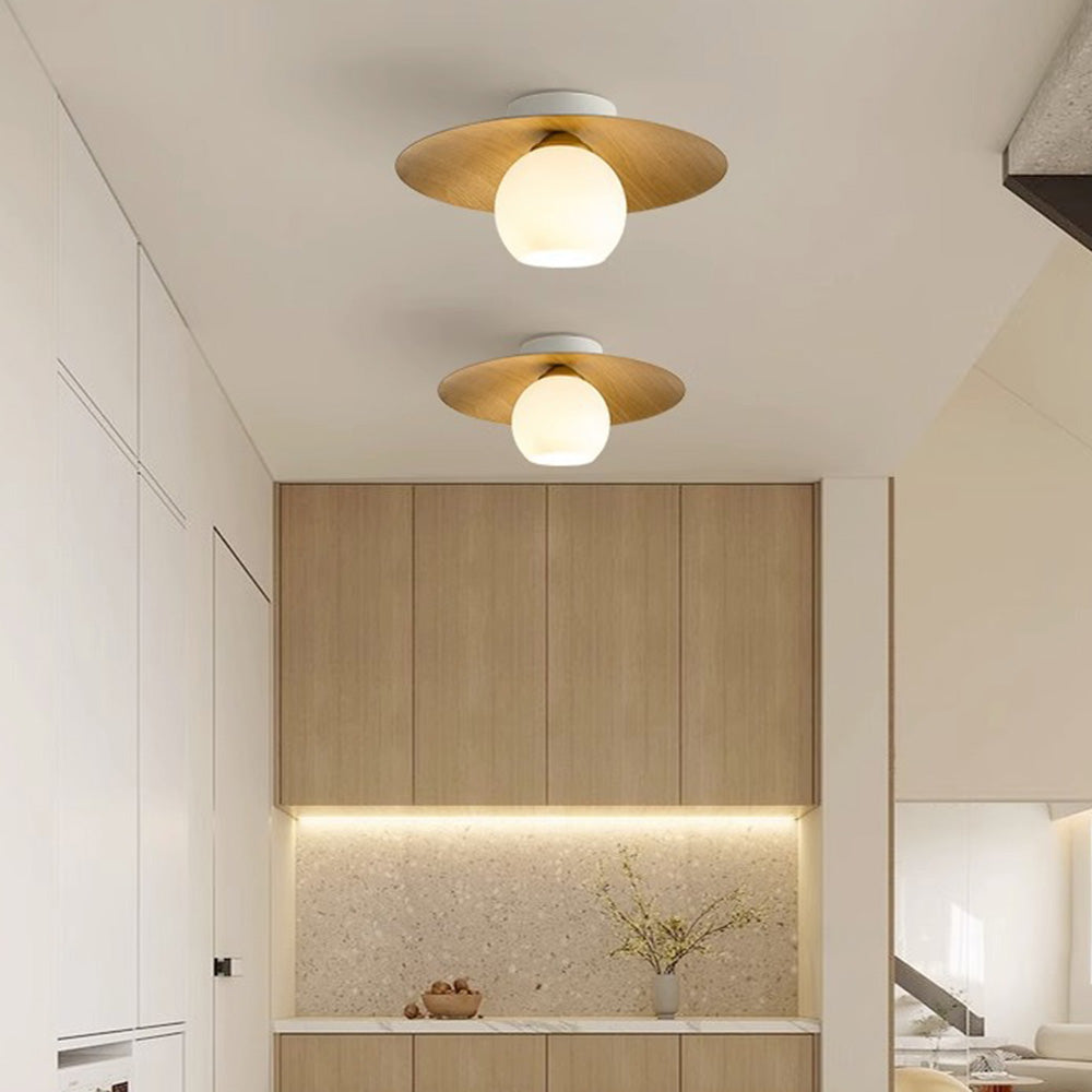 Lampada da soffitto Sareno – Struttura in ferro – Vetro – Ø 35 cm – Design moderno per il soggiorno