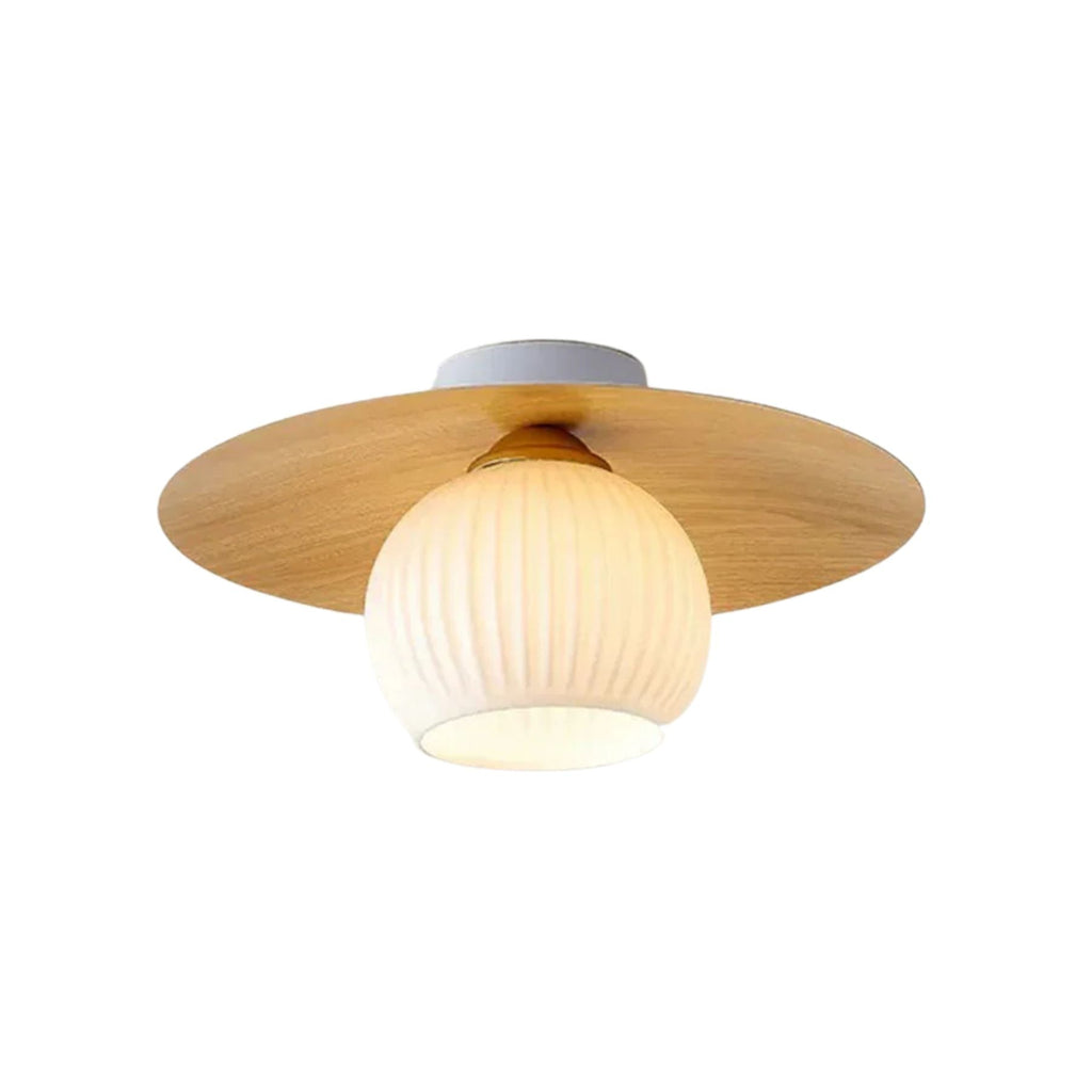 Lampada da soffitto Sareno – Struttura in ferro – Vetro – Ø 35 cm – Design moderno per il soggiorno