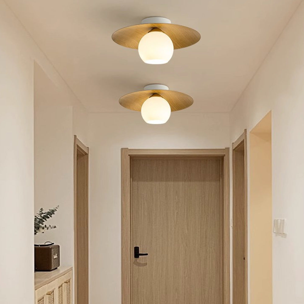 Lampada da soffitto Sareno – Struttura in ferro – Vetro – Ø 35 cm – Design moderno per il soggiorno