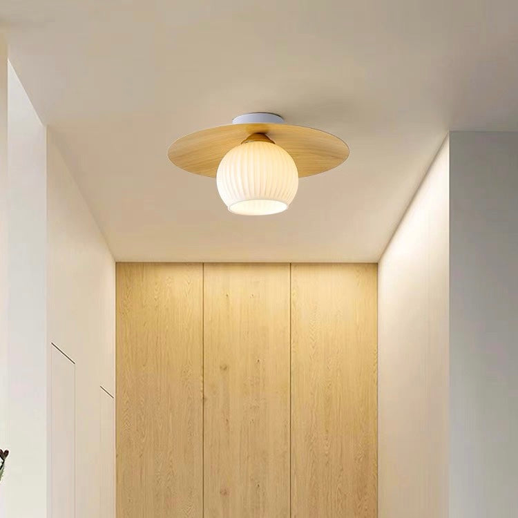 Lampada da soffitto Sareno – Struttura in ferro – Vetro – Ø 35 cm – Design moderno per il soggiorno
