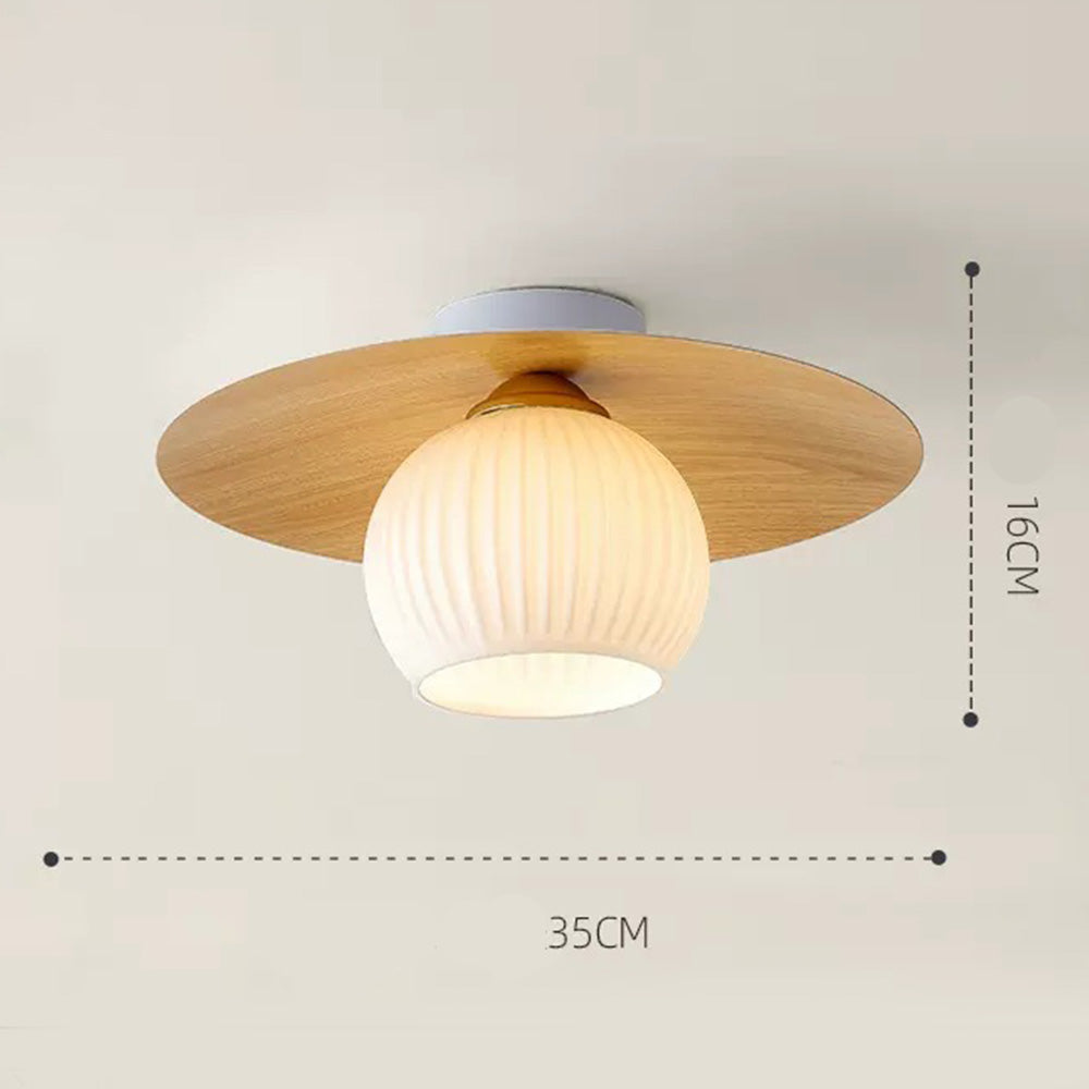 Lampada da soffitto Sareno – Struttura in ferro – Vetro – Ø 35 cm – Design moderno per il soggiorno