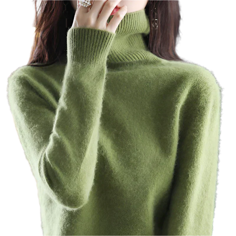 AuroraWeave Maglione a Collo Alto in Cashmere per Donne in Autunno