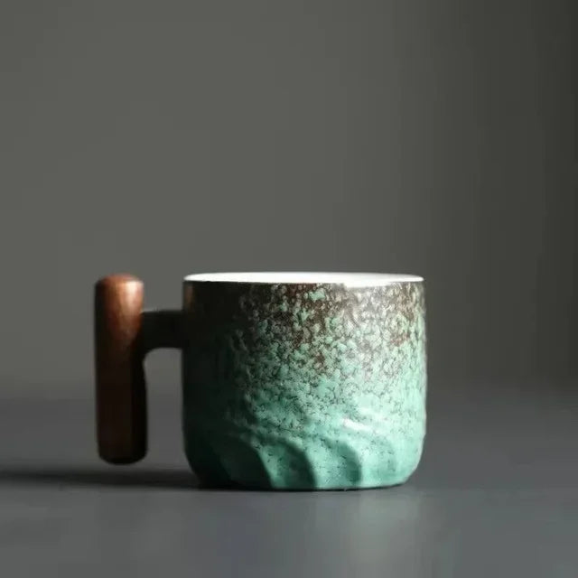 50% di sconto | TimberSip - Tazza da caffè in ceramica fatta a mano con manico in legno - Sconto limitato