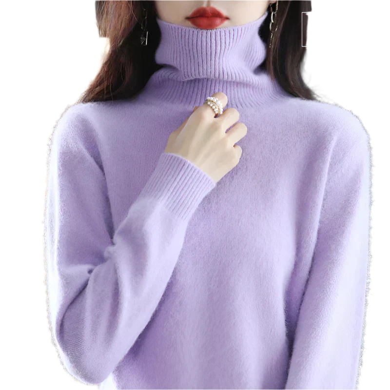 AuroraWeave Maglione a Collo Alto in Cashmere per Donne in Autunno