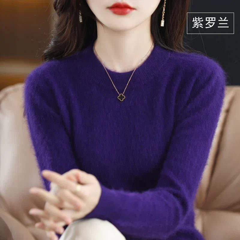 Maglione O-Collo in Cashmere per Donne Lyrawea, Vestibilità Slim Casual