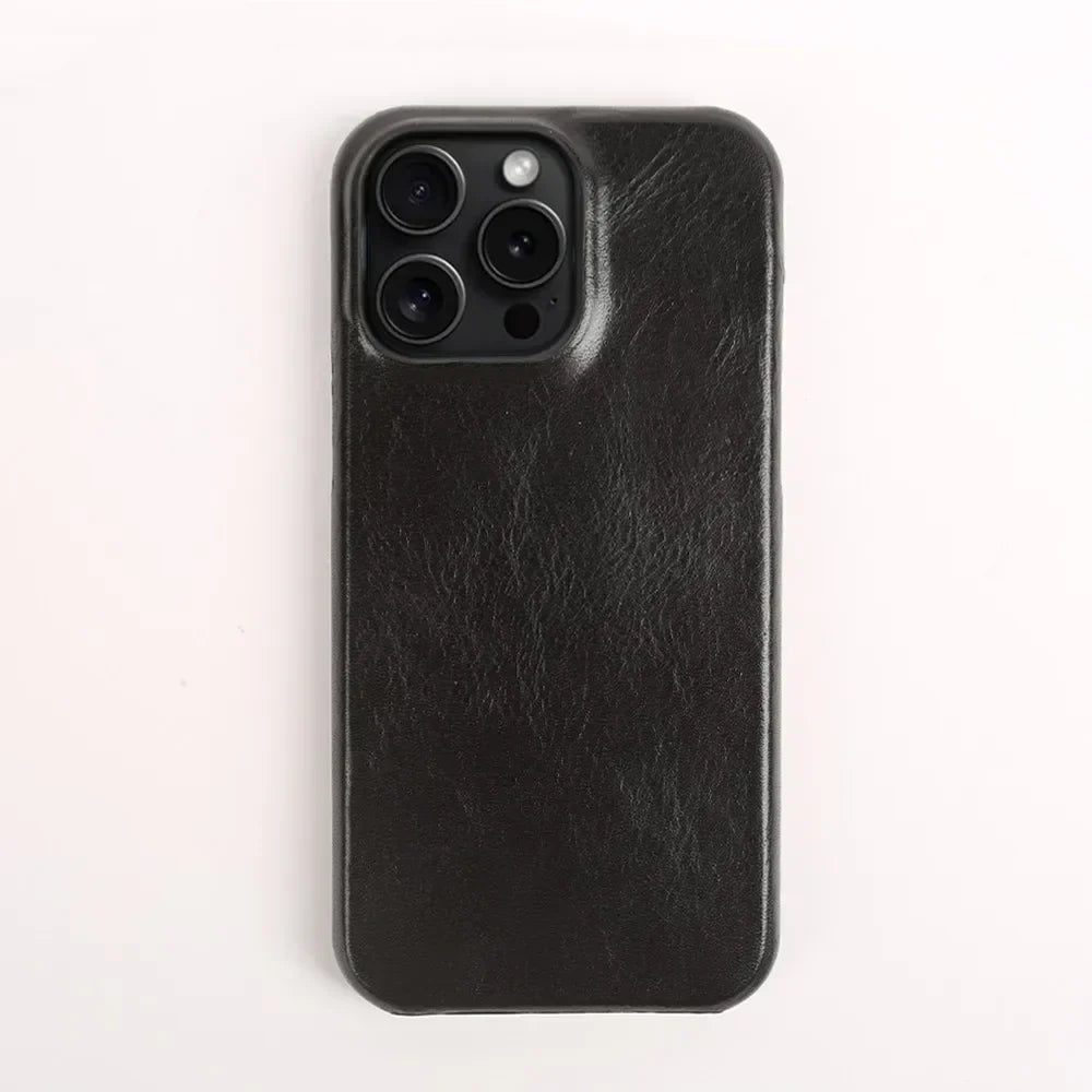 Custodia per iPhone Crownline in Pelle di Vacca Artigianale