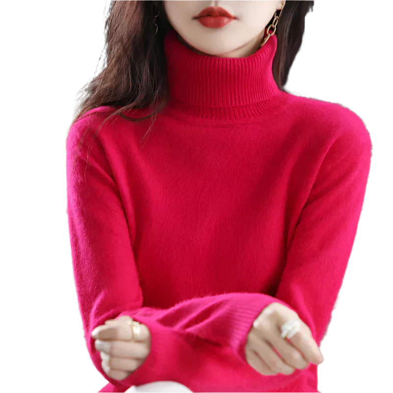 AuroraWeave Maglione a Collo Alto in Cashmere per Donne in Autunno