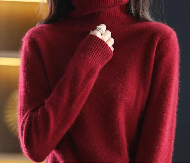 Maglione in Cashmere Nyorelle con Collo Alto per Autunno e Inverno