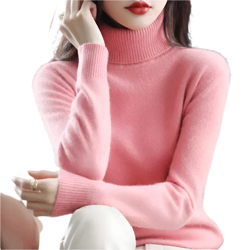 AuroraWeave Maglione a Collo Alto in Cashmere per Donne in Autunno