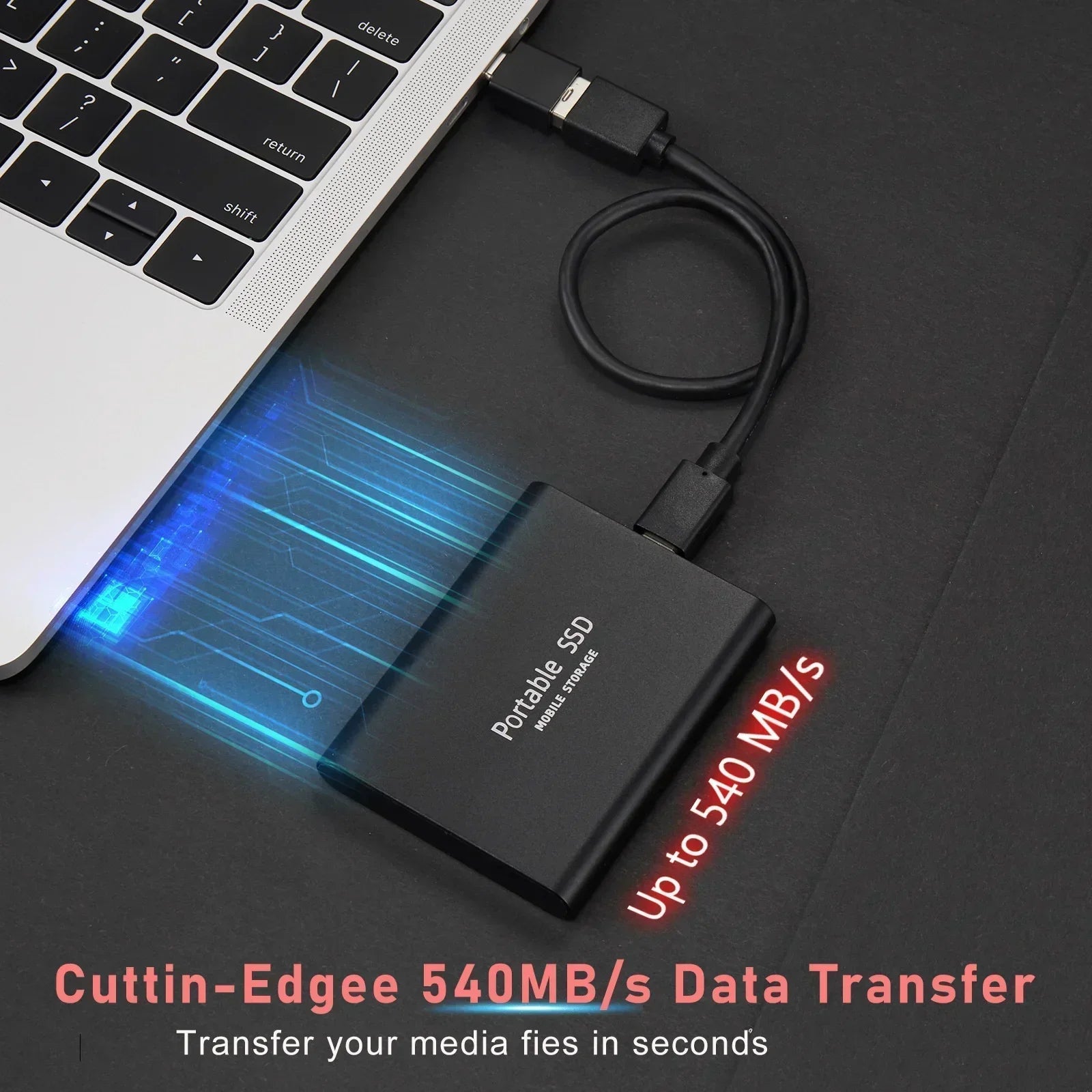 TECNOLOGIE | SSD esterna super veloce 128GB | Mini-SSD | Memoria ad alta velocità per laptop e PC