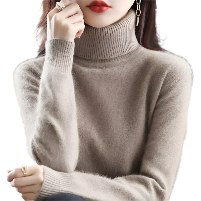 AuroraWeave Maglione a Collo Alto in Cashmere per Donne in Autunno