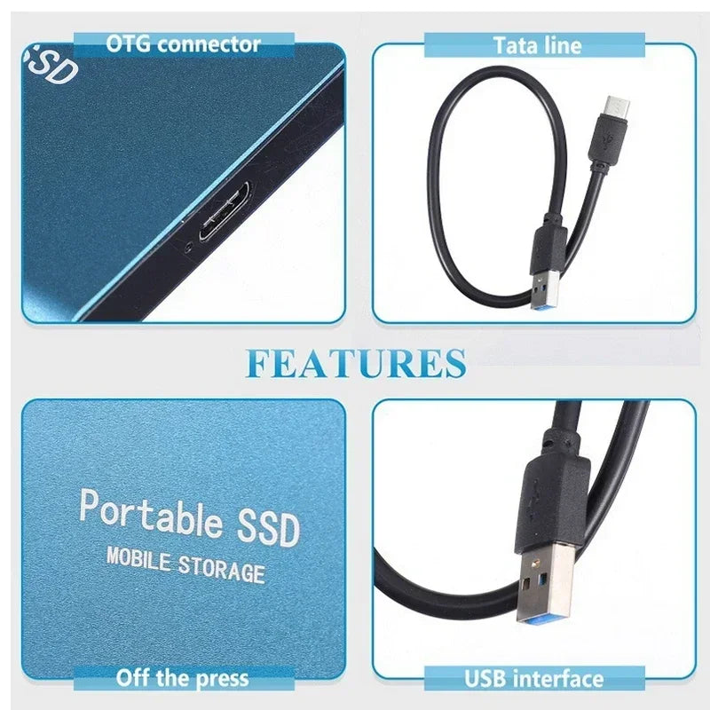 TECNOLOGIE | SSD esterna super veloce 128GB | Mini-SSD | Memoria ad alta velocità per laptop e PC