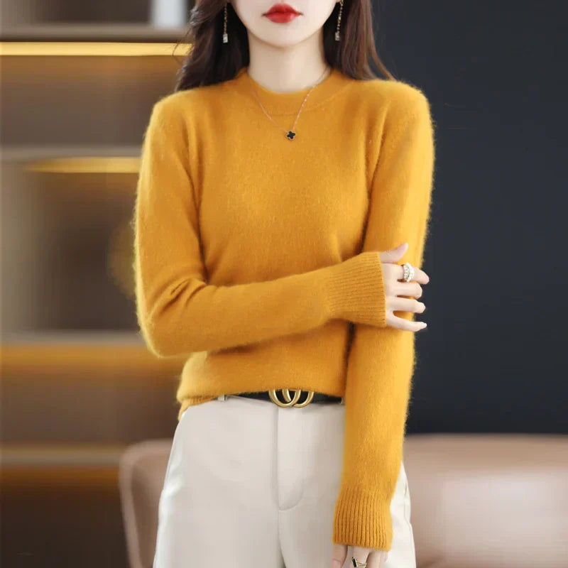 Maglione O-Collo in Cashmere per Donne Lyrawea, Vestibilità Slim Casual
