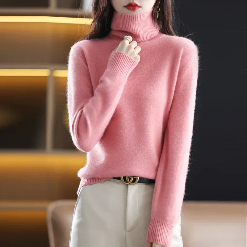 Maglione in Cashmere Nyorelle con Collo Alto per Autunno e Inverno