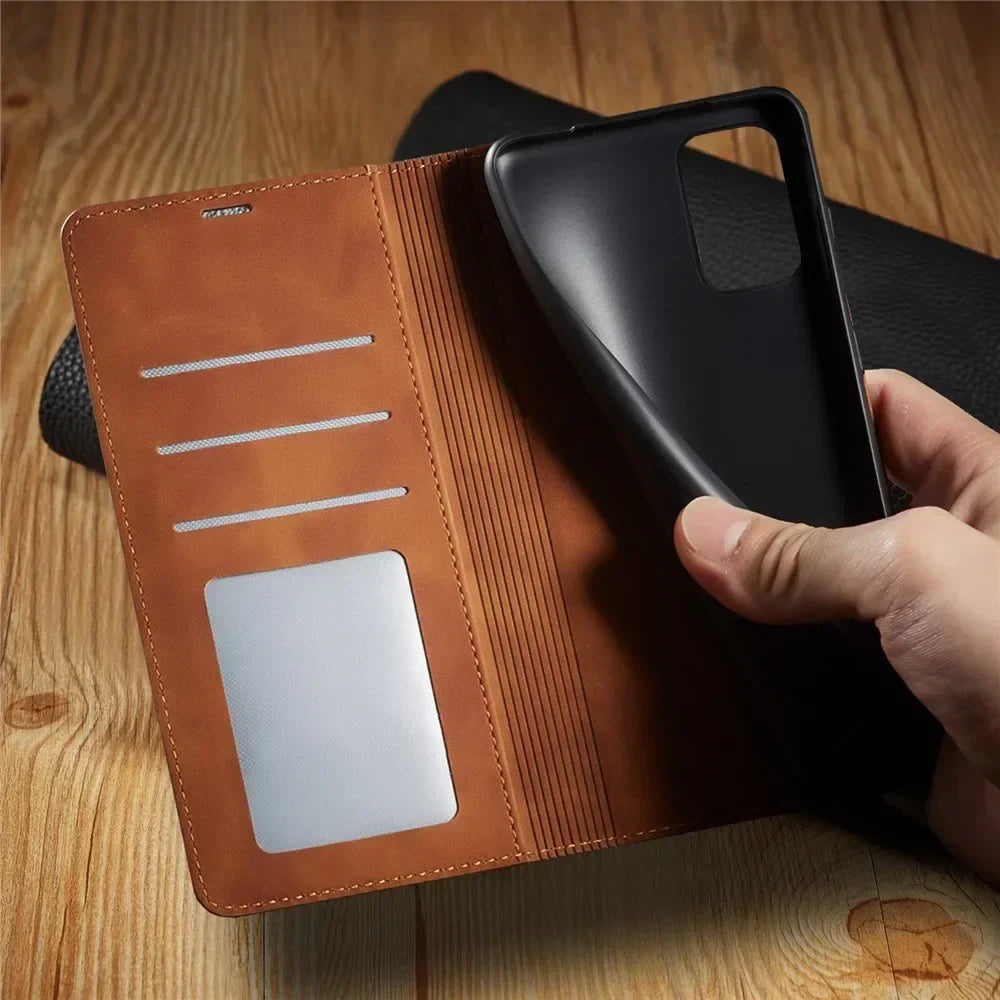 Brehn Samsung Hülle: Custodia in pelle magnetica per una protezione elegante