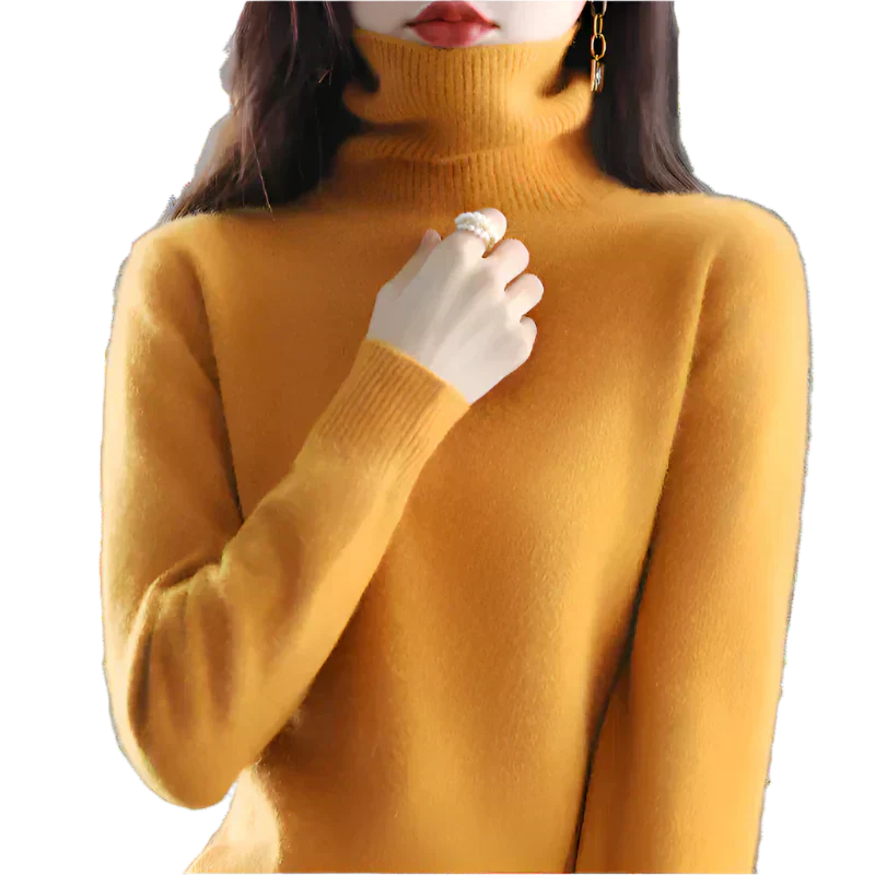 AuroraWeave Maglione a Collo Alto in Cashmere per Donne in Autunno