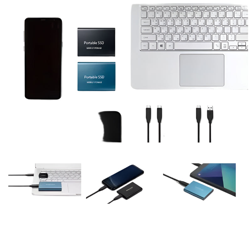 Speedora Ultra SSD Esterno | USB 3.1 Type-C | Fino a 1000 MB/s | 500 GB / 1 TB / 2 TB | Compatto & Resistente agli Urti