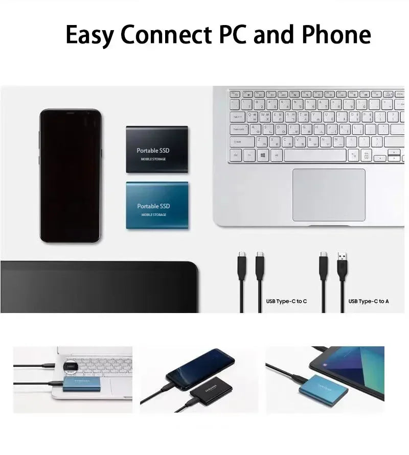 TECNOLOGIE | SSD esterna super veloce 128GB | Mini-SSD | Memoria ad alta velocità per laptop e PC